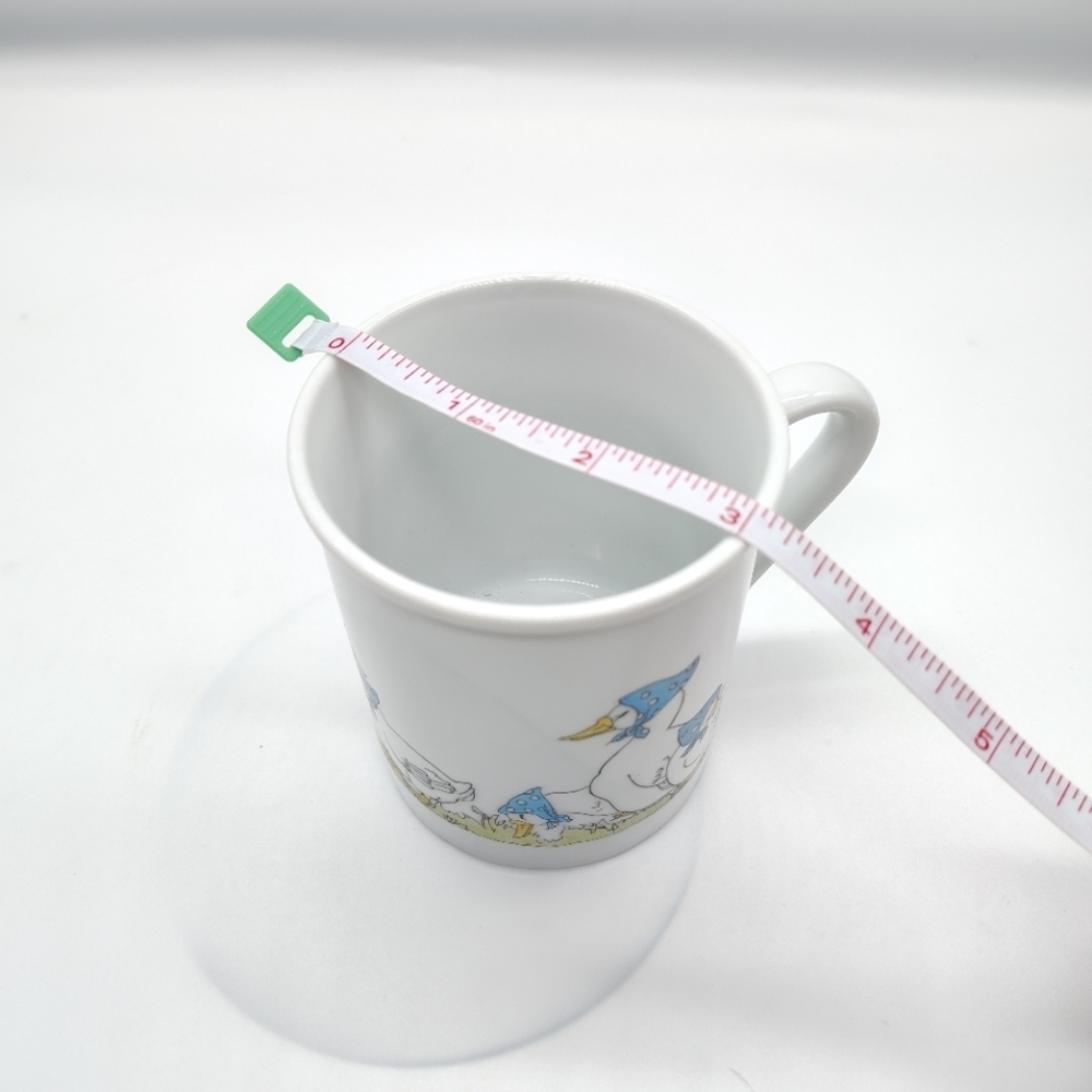 Vtg Blue Bonnet Duck Parade Coffee Mug 1985 County Blue Cottagecore Primitive - Picture 3 of 5